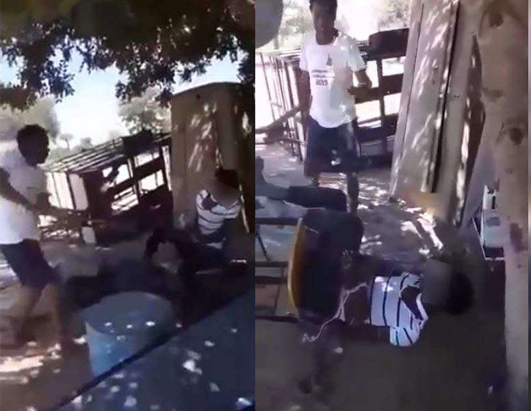 Namibia woman beaten and tied to a chair