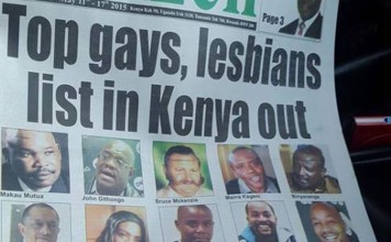 Kenyan Newspaper Exposes Prominent Gays and Lesbians On Front Page