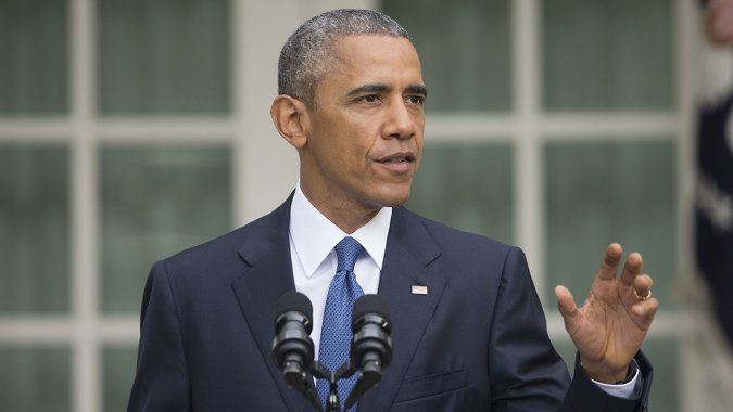 Barack Obama speaking in the White House
