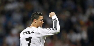 Soccer Fans Abuse Ronaldo with Homophobic Chants In Barcelona Cristiano Ronaldo showing his strength by raising his right fist after the winning goal against Barcelona.
