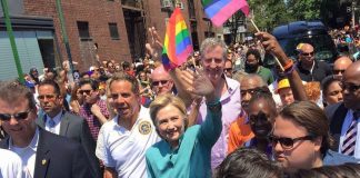 Hillary Clinton Marches in New York Pride Parade Hillary Clinton at New York Pride - Instagram @moovzofficial