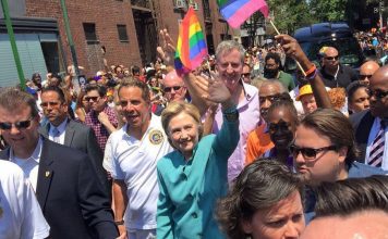 Hillary Clinton Marches in New York Pride Parade Hillary Clinton at New York Pride - Instagram @moovzofficial