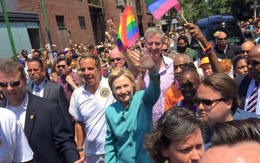 Hillary Clinton Marches in New York Pride Parade Gay Nation