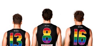 Australian Rules Champion Calls For Closeted Players To Come Out As A Group St.Kilda jumper for the pride game - St.Kilda Instagram