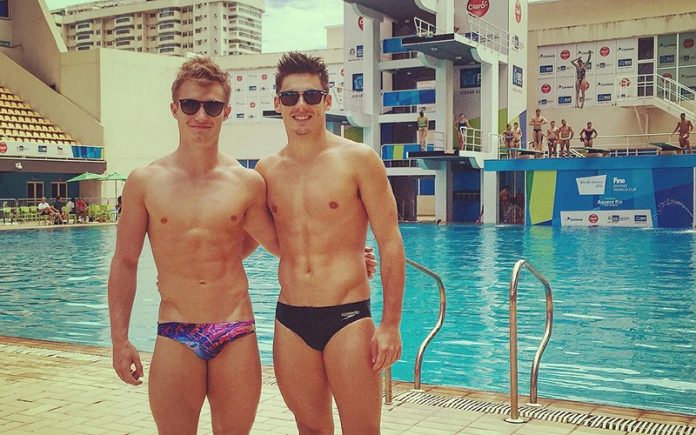 Jack Laugher and Chris Mears from Great Britain at the Rio Olympic pool preparing the 2016 Olympic Games - Source: Instagram- @jacklaugher