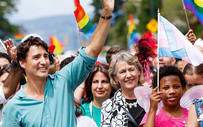 Canadian Prime Minister Justin Truedeau at Vancouver Pride March (Instagram)