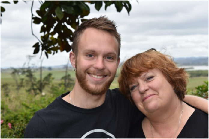 Logan Cotter and his Mum on Christmas Day