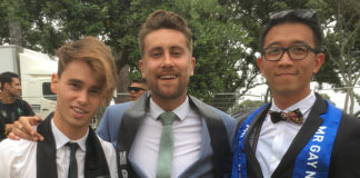 MGNZ Producer: Community Backs Tredway Mr Gay New Zealand 2017 Charlie Tredway with 2015 winner Matt Fistonich (Left) and last years winner Bernard Lee (Right).
