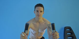 Warming Up After Being Exposed To Cryotherapy Bath Blogger James Deg warming up his body after a session at Gravity Cryo (Supplied)