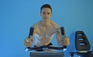 Warming Up After Being Exposed To Cryotherapy Bath Blogger James Deg warming up his body after a session at Gravity Cryo (Supplied)