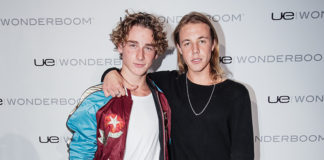 Pint-sized Wonderboom Lands At Wintry Launch Ben Gerrans and Nick Pool at the Wonderboom Launch (Ultimate Ears/ Life Without Andy)