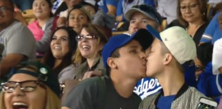 Los Angeles Dodgers Celebrate Pride With Kiss Cam Dodgers Kiss Cam