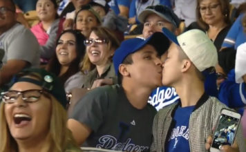 Los Angeles Dodgers Celebrate Pride With Kiss Cam Dodgers Kiss Cam
