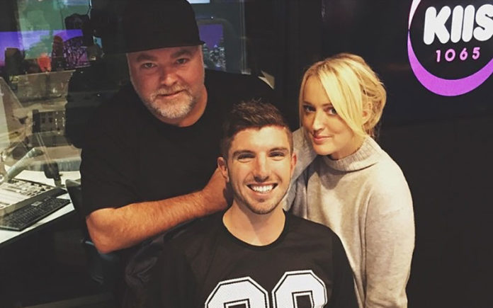 Brooklyn Ross (Middle) with Kyle Sandilands and Jackie Henderson from the Kyle and Jackie O show on KIIS FM Sydney (Instagram)