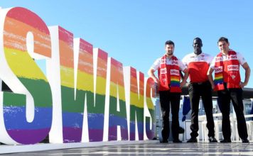 AFL Club Sydney Swans Announce Mardi Gras Parade Inclusion Sydney Swans players Nic Newman, Aliir Aliir and Nick Smith (Source aap-Nick Miller)