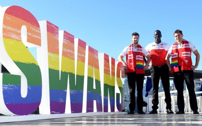 Sydney Swans players Nic Newman, Aliir Aliir and Nick Smith (Source aap-Nick Miller)