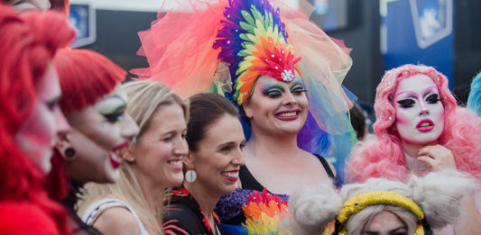 New Zealand Prime Minister Jacinda Ardern amongst friends at the Auckland Pride Parade - Source: Maria Ligaya http://www.marialigayaphotography.com