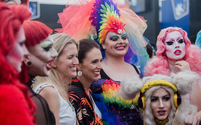 New Zealand Prime Minister Jacinda Ardern amongst friends at the Auckland Pride Parade - Source: Maria Ligaya http://www.marialigayaphotography.com