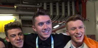 Ireland’s ‘Love Is Love’ Performance Shines in Eurovision Semi-Final One Ryan O'Shaughnessy (Middle) takes Ireland into Eurovision Finals with dancers Alan McGrath (left) and Kevin O'Dwyer (right) (Andres Putting - Supplied)