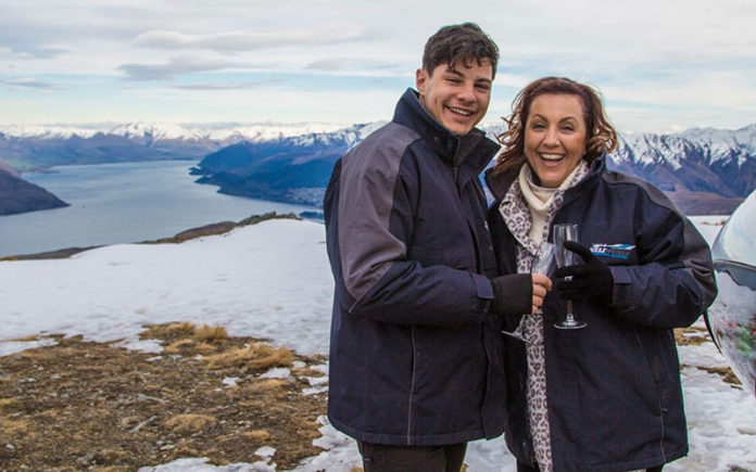 Mr Gay World 2018 Jordan Bruno and his mum Anna in Queenstown. (instagram)