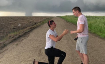Gay Storm Chaser Proposes in Front of Monster Tornado as it Rips Through Kansas Storm Chaser Proposal (Twitter)
