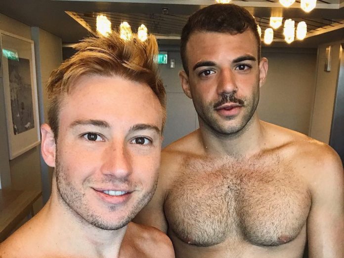 Newly engaged Matthew Mitcham and Luke Rutherford (Instagram)