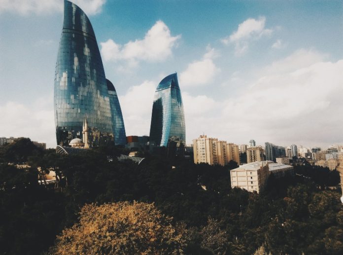 Flame Towers in Baku Azerbaijan