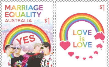 Marriage Equality Licked with Commemorative Stamps Marriage Equality Stamps