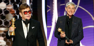 Ellen and Elton Lead the Way at the Golden Globes Elton John and Ellen Degeneres at Golden Globe Awards