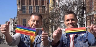 COVID-19: Polish Gay Couple Hand Out Rainbow Masks on the Streets polish rainbow masks