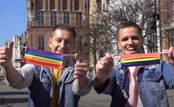 COVID-19: Polish Gay Couple Hand Out Rainbow Masks on the Streets polish rainbow masks