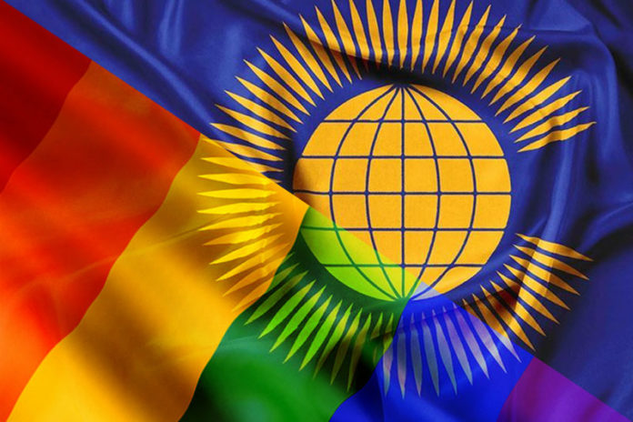 Commonwealth and Rainbow flags