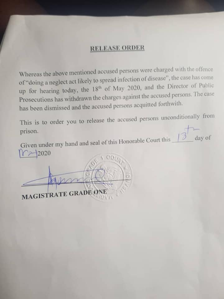 Uganda release order