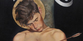 Swedish Homoerotic Painting of Saint Sebastian Offered for Sale OWE ZERGE. "Saint Sebastian", oil on canvas, signed and dated 1925. (Photo: Garpenhus Auctions)