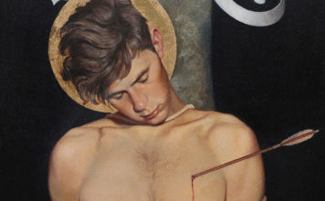 Swedish Homoerotic Painting of Saint Sebastian Offered for Sale OWE ZERGE. "Saint Sebastian", oil on canvas, signed and dated 1925. (Photo: Garpenhus Auctions)