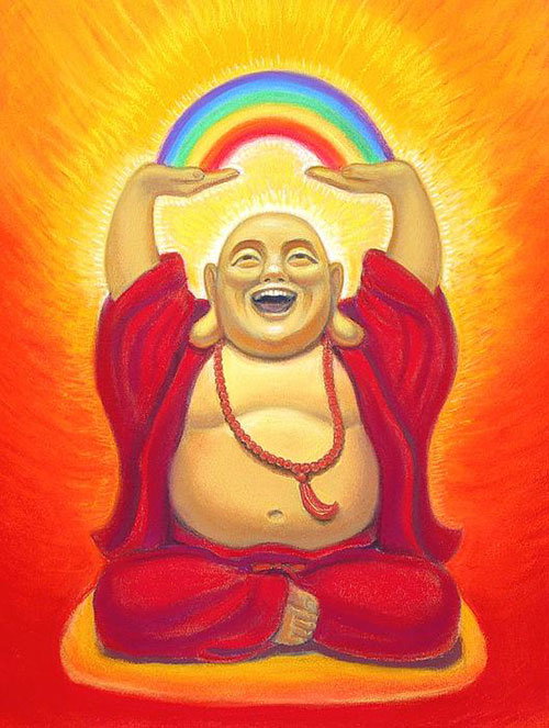 rainbow buddha monk