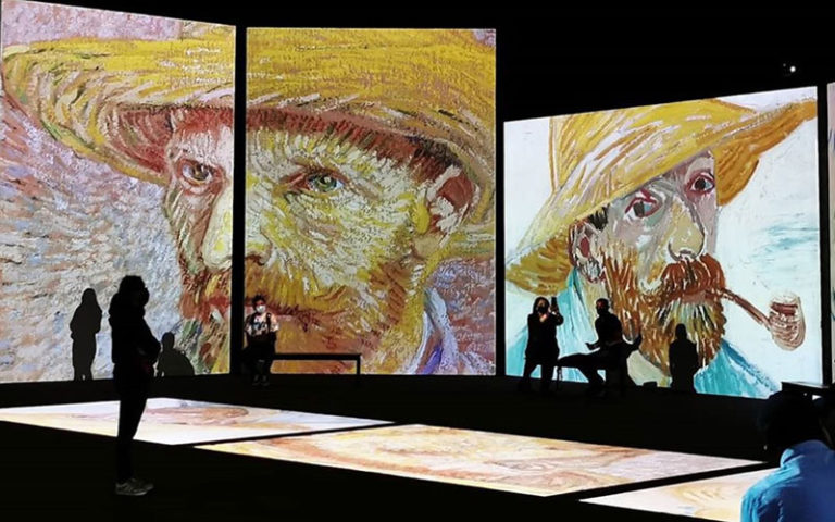 Vincent Van Gogh Shines Amidst Shipping Containers and the Night Sky ...