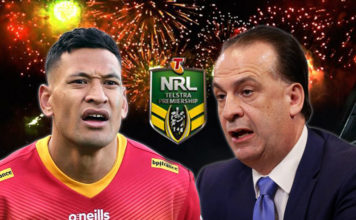 National Rugby League Under Pressure to Block Return of Israel Folau to Australian Sport israel folau and peter vlandys