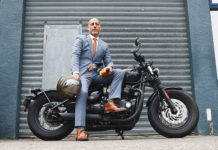 Distinguished Gentlemen and Women Ride For Men’s Health Distinguished Gentleman's Ride Danilo David with his Triumph Black Bobber. (Supplied)