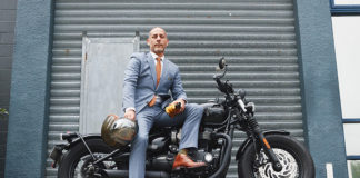 Distinguished Gentlemen and Women Ride For Men’s Health Distinguished Gentleman's Ride Danilo David with his Triumph Black Bobber. (Supplied)