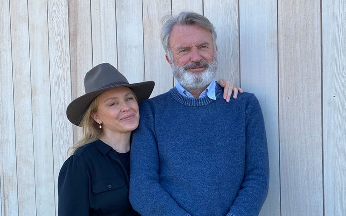 Kylie Minogue with Sam Neill at his Two Paddocks Estate in Central Otago New Zealand. (Instagram)