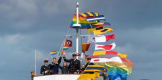 Rainbow Flags Fly on a Norwegian Warship for the First Time to Celebrate Pride Month Warships fly the rainbow flag during Bergen Boat Parade (BT.no)