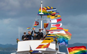 Rainbow Flags Fly on a Norwegian Warship for the First Time to Celebrate Pride Month Warships fly the rainbow flag during Bergen Boat Parade (BT.no)