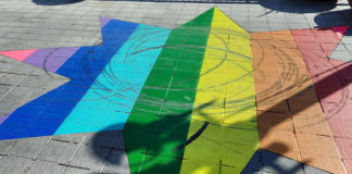 Rainbow Star Vandalised Just Hours After Completion Rainbow star vandalised Photo: Lassi Lähteenmäki