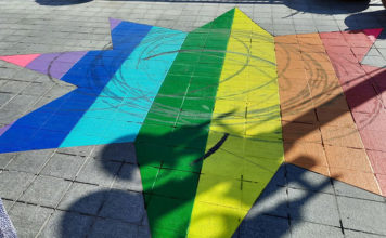 Rainbow Star Vandalised Just Hours After Completion Rainbow star vandalised Photo: Lassi Lähteenmäki