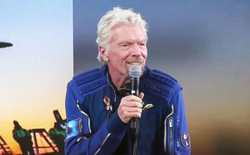 Branson Brandishes Rainbow Flag in Space in Memory of Pulse Nightclub Victims Richard Branson wears rainbow flag pin into space (Youtube)