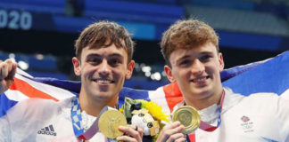 After Four Olympic Games Tom Daley Finally Wins Gold Tom Daley and Matty Lee win gold. (TeamGB Instagram)