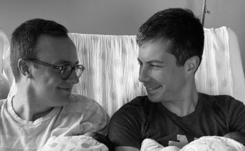Double Trouble Baby Joy Pete Buttigieg Chasten and Pete Buttigieg with their twins (Instagram)
