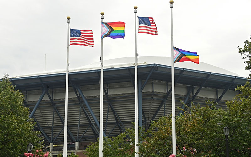 Progress Pride Flags fly at Flushing Meadow (USTA)