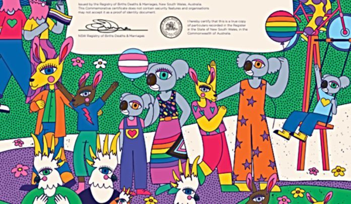 commemorative Rainbow birth certificate